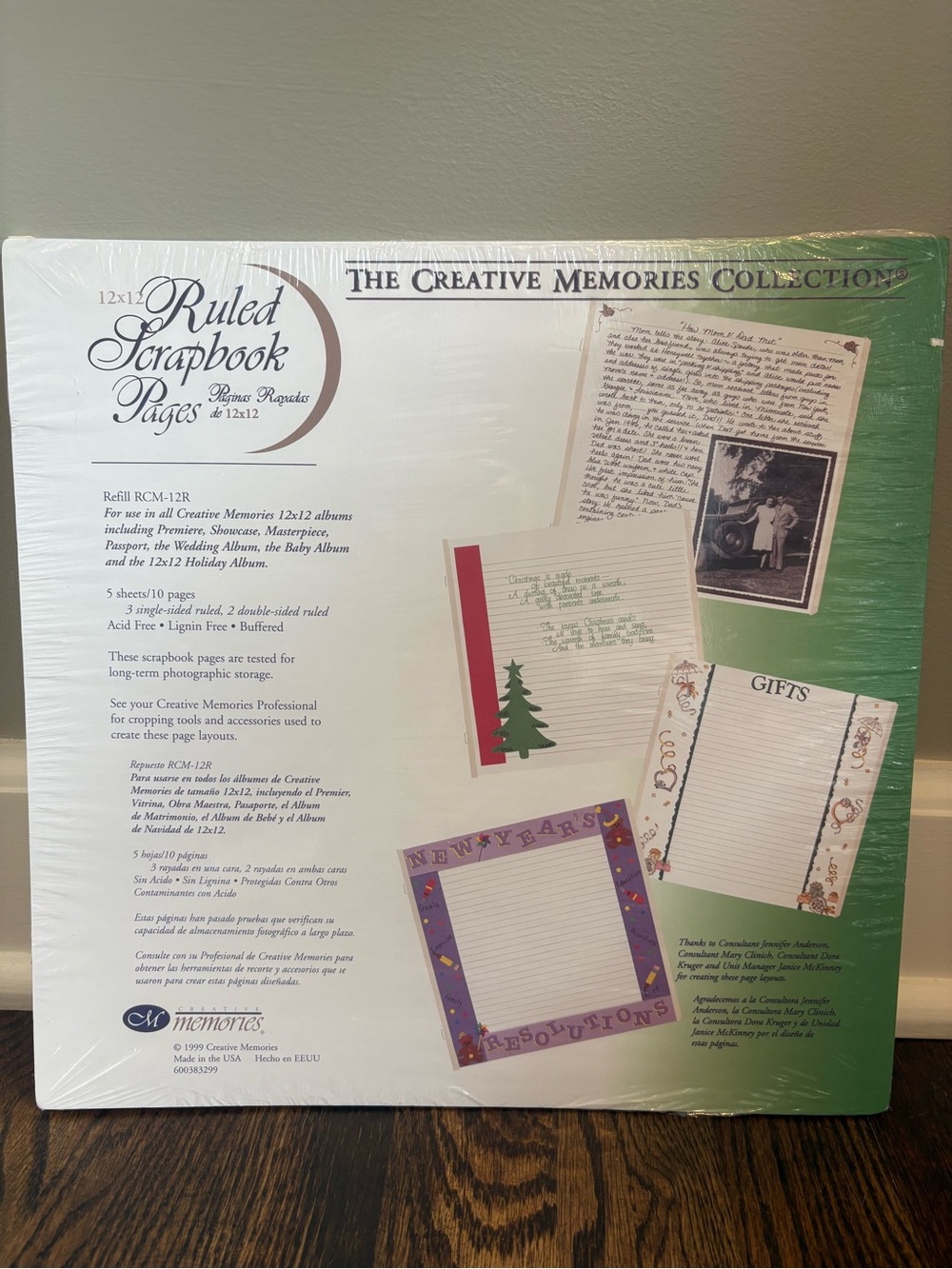 Creative Memories 12 X 12 Ruled Scrapbook Pages White RCM-12R 5 Sheets/10 Pages